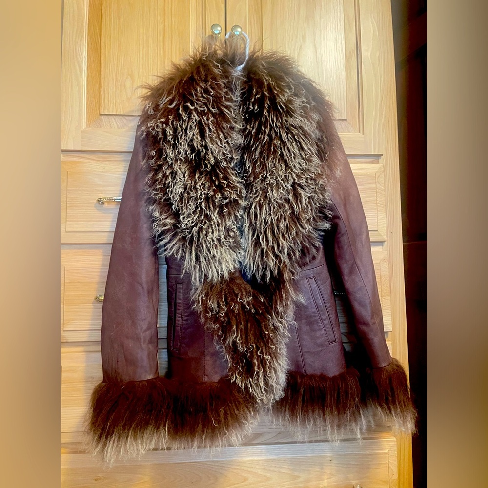 Macys fur vault jacket, Tibetan lamb dyed